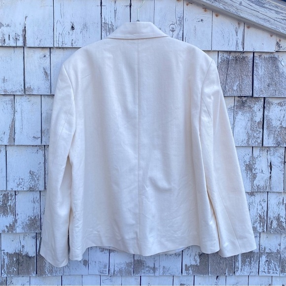 NWT Zara Cotton Cream Button Blazer - Picture 4 of 9